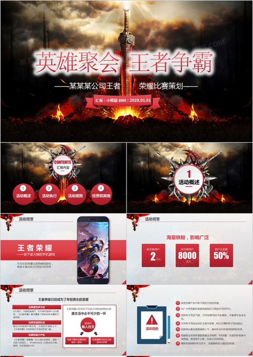 王者荣耀比赛活动策划ppt模板下载 活动策划ppt